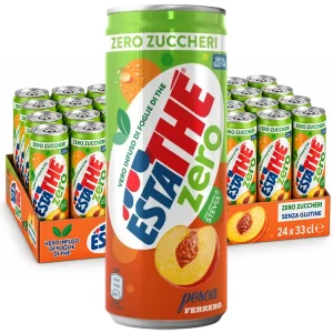 Estathé Pesca ZERO IJsthee Perzik – Suikervrije Italiaanse IJsthee - 24 x 33cl